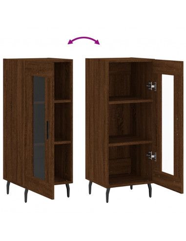 Credenza Rovere Marrone 34,5x34x90 cm in Legno Multistrato