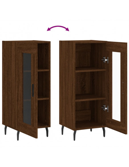 Credenza Rovere Marrone 34,5x34x90 cm in Legno Multistrato