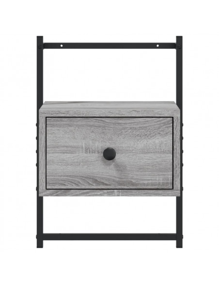 Comodini a Muro 2 pz Grigio Sonoma 35x30x51cm Legno Multistrato