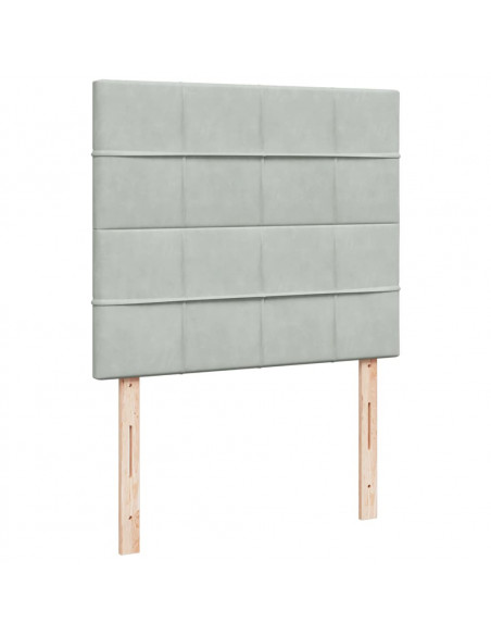 Giroletto a Molle con Materasso Grigio Chiaro 120x200cm Velluto