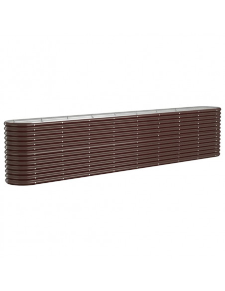 Letto Giardino Acciaio Verniciato a Polvere 332x40x68cm Marrone