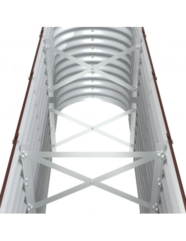 Letto Giardino Acciaio Verniciato a Polvere 332x40x68cm Marrone