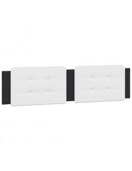 Giroletto con Testiera Nero e Bianco 160x200 cm in Similpelle