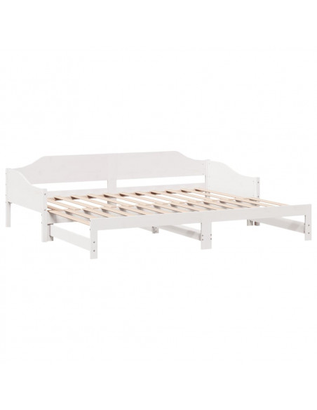 Divano Letto con Letto Estraibile Bianco 90x200cm Massello Pino