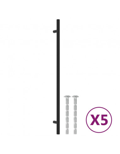 Maniglie per Mobili 5pz Nere 320mm in Acciaio Inox