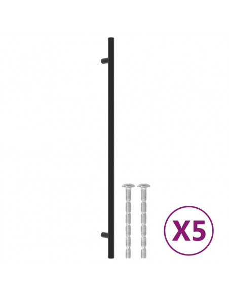 Maniglie per Mobili 5pz Nere 320mm in Acciaio Inox