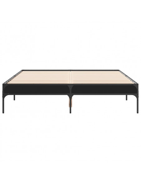 Giroletto Nero 120x190 cm in Legno Multistrato e Metallo