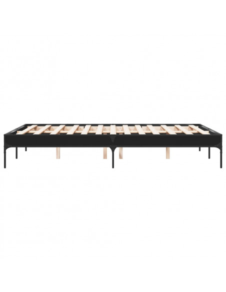 Giroletto Nero 120x190 cm in Legno Multistrato e Metallo
