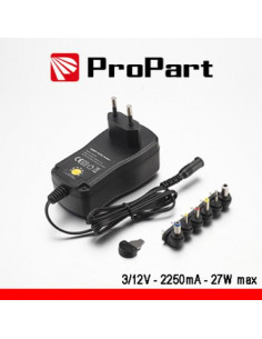 PROPART ALIMENTATORE SWITCHING MULTITENSIONE 3-12V 2250MA 27W MAX