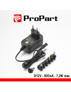 PROPART ALIMENTATORE SWITCHING MULTITENSIONE 3-12V 600MA 7.2W MAX