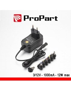 PROPART ALIMENTATORE SWITCHING MULTITENSIONE 3-12V 1000MA 12W MAX