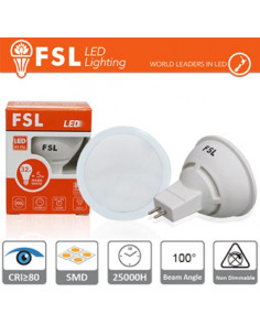 MR16 LAMPADINA LED - 6W 3000K 500LM 100Âº CRI80 DC 12V