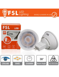 MR16 LAMPADINA LED - 6W 3000K 500LM 38Âº CRI80 DC 12V