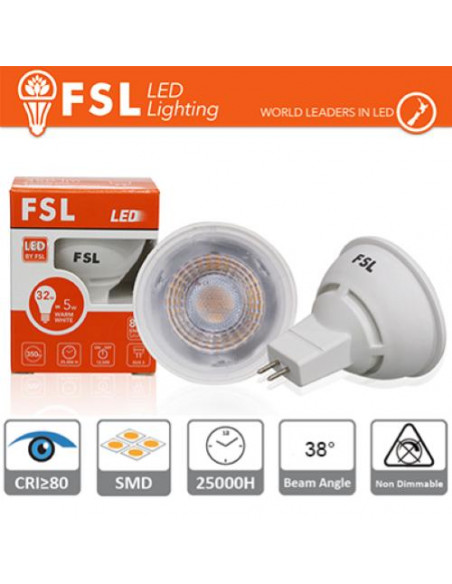 MR16 LAMPADINA LED - 6W 3000K 500LM 38Âº CRI80 DC 12V