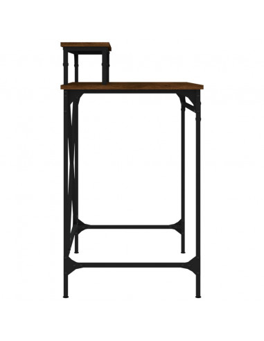 Scrivania Rovere Marrone 80x50x90 cm Legno Multistrato e Ferro