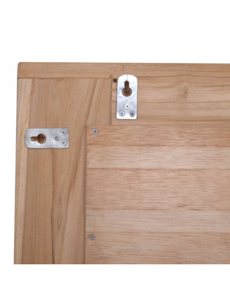 Specchio Decorativo in Legno di Teak 90x60 cm Rettangolare