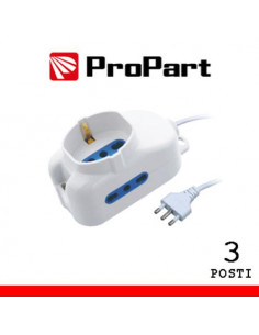 PROPART MULTIPRESA 3POS BIPASSO + BIPASSO/SCHUKO SPINA16A