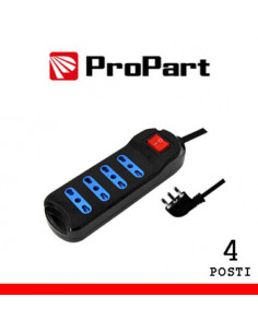 PROPART MULTIPRESA 4POS BIPASSO SPINA16A +INTERR. NERA