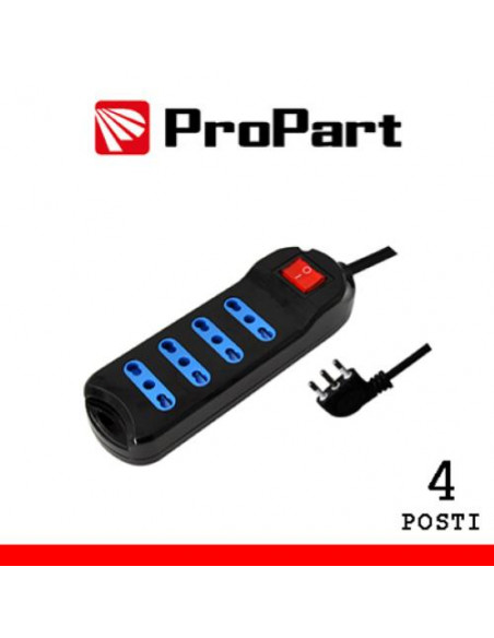 PROPART MULTIPRESA 4POS BIPASSO SPINA16A +INTERR. NERA