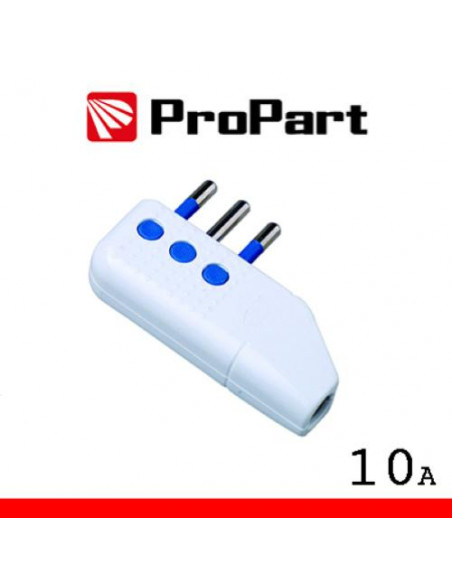 PROPART SPINA 10A 2P+T USCITA CAVO 90Â° POLYBAG