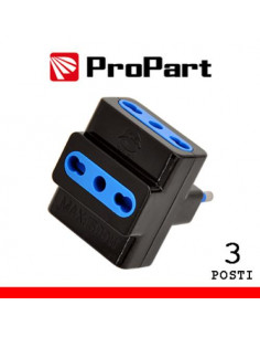 PROPART ADATTATORE 3POS BIPASSO SPINA16A NERO
