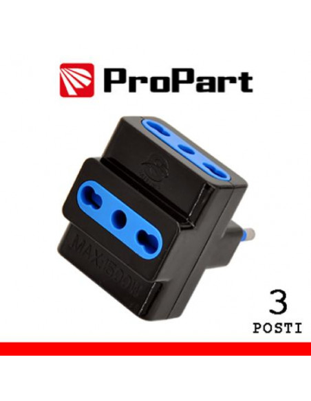 PROPART ADATTATORE 3POS BIPASSO SPINA16A NERO