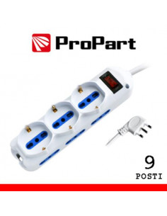 PROPART MULTIPRESA 9POS BIPASSO + BIPASSO/SCHUKO SPINA10A + INT NERA
