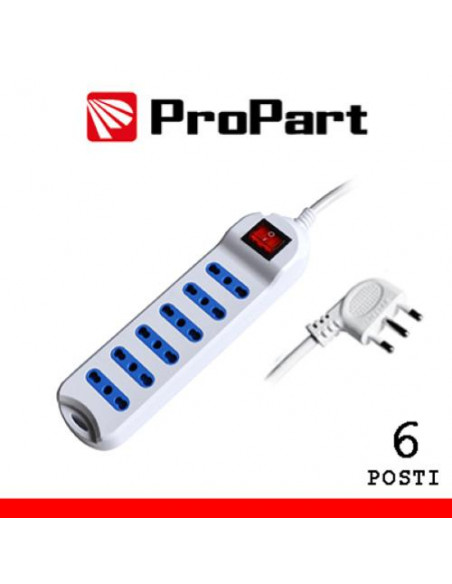PROPART MULTIPRESA 6POS BIPASSO SPINA16A +INTERR.