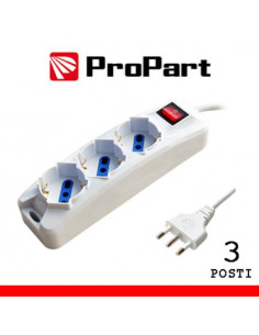PROPART MULTIPRESA 3POS BIPASSO/SCHUKO SPINA16A +INTERR.