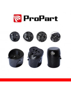 PROPART ADATTATORE DA VIAGGIO UNIVERSALE 10A CON SPINE EU/UK/US/AUS