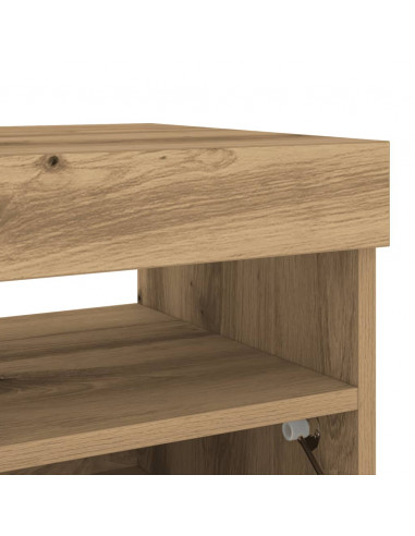 Mobile TV con Luci LED Artigianale 80x35x40cm Legno Multistrato