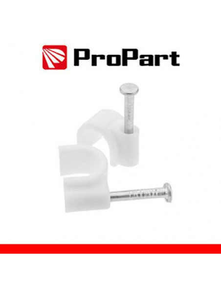 PROPART CHIODINI CON FERMACAVO TONDO 8MM BIANCO 100PZ