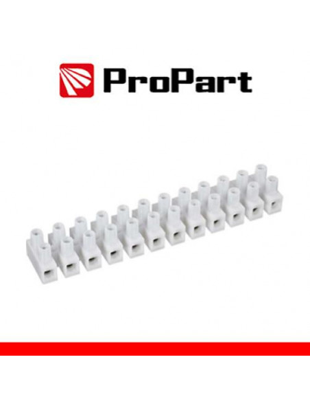 PROPART MORSETTIERA BIANCA 12 POLI 3A - 4 MM2 FORMA A U 380V 10PZ