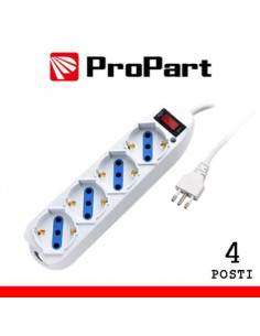 ProPart Multipresa 4pos bipasso/schuko spina10A +interr.