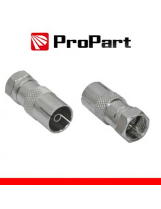 ProPart Adattatore antenna TV 75 Ω Spina F - Presa TV 9.5mm metallic