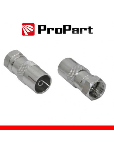 ProPart Adattatore antenna TV 75 Î© Spina F - Presa TV 9.5mm metallic