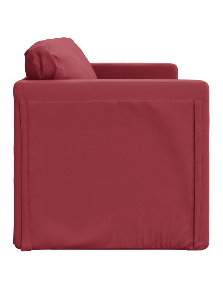 Divano Letto da Terra 2 in 1 Rosso Vino 112x174x55cm Similpelle
