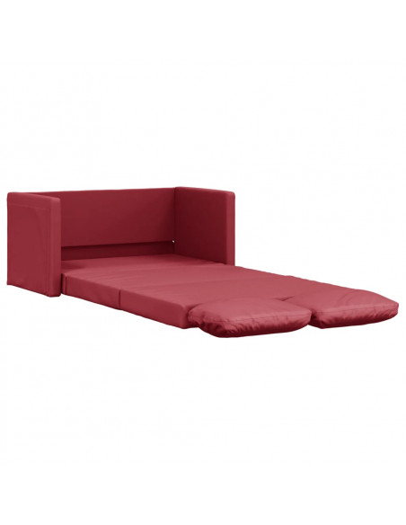 Divano Letto da Terra 2 in 1 Rosso Vino 112x174x55cm Similpelle