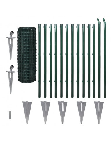 Recinzione Europea in Acciaio 25 x 1,2 m Verde