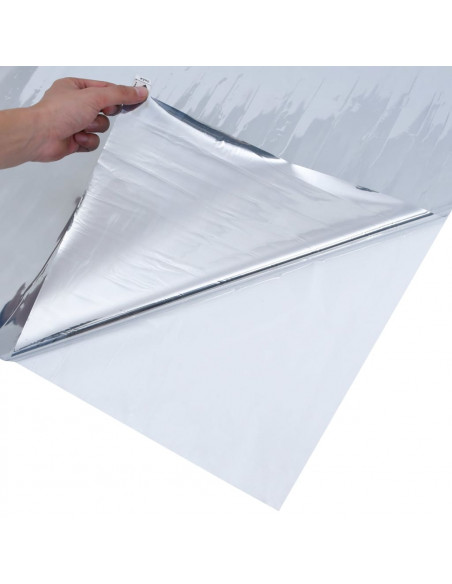 Pellicola Solare Statica Effetto Riflettente Argento 90x500 PVC