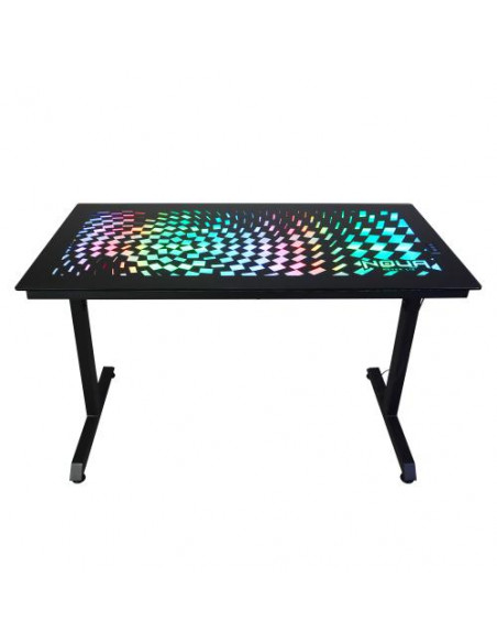 SCRIVANIA GAMING RGB DUK TELAIO Z PORTABICCHIERI E GANCIO CUFFIE