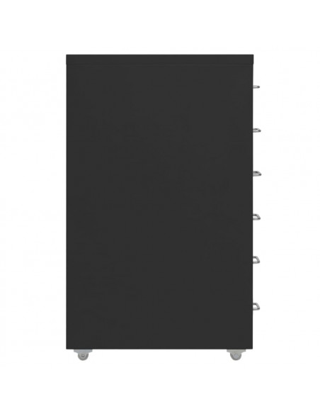 Schedario Mobile Nero 28x41x69 cm in Metallo