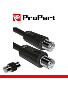 Propart Cavo antenna TV IEC 2M SP-PR + ADATTAT. SP-SP NERO