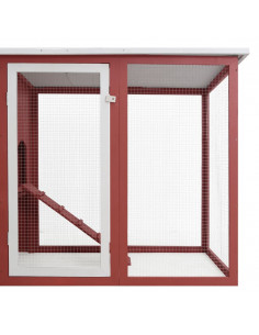 Pollaio all'Aperto con 1 Casetta di Cova in Legno Rosso