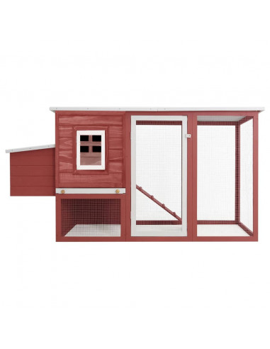 Pollaio all'Aperto con 1 Casetta di Cova in Legno Rosso