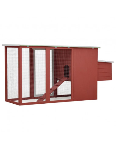 Pollaio all'Aperto con 1 Casetta di Cova in Legno Rosso