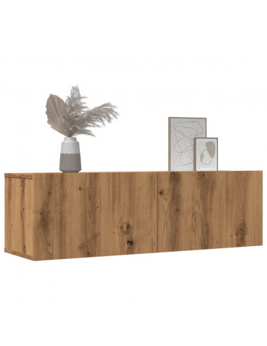 Mobili TV a Parete 2pz Rovere Artigianale 100x30x30 cm