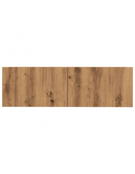Mobili TV a Parete 2pz Rovere Artigianale 100x30x30 cm