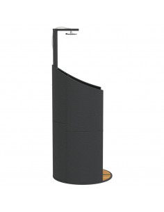 Doccia Esterno Nera 100x100x241,5 cm Polyrattan e Legno Acacia