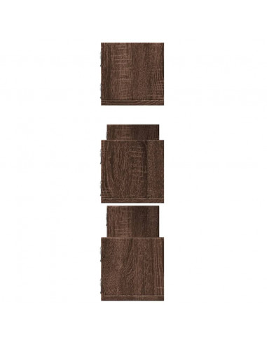 Mensole a Parete 3pz Rovere Marrone 80x18x18 cm in Truciolato